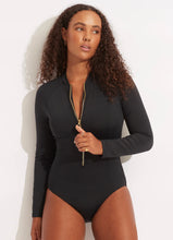 Load image into Gallery viewer, Seafolly Collective Zip Front Surfsuit - Black
