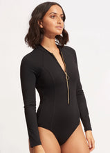 Load image into Gallery viewer, Seafolly Collective Zip Front Surfsuit - Black