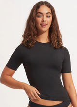 Load image into Gallery viewer, Seafolly Collective Short Sleeve Sunvest - Black
