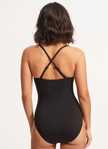 Seafolly Collective Twist Halter One Piece - Black