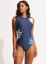 Load image into Gallery viewer, Seafolly La Palma Cap Sleeve 1 Piece True Navy
