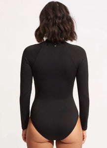 Seafolly Collective Zip Front Surfsuit - Black